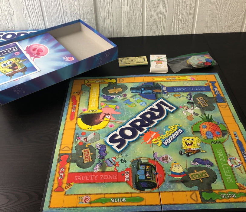 used Hasbro Sorry! Game, Sponge Bob Edition