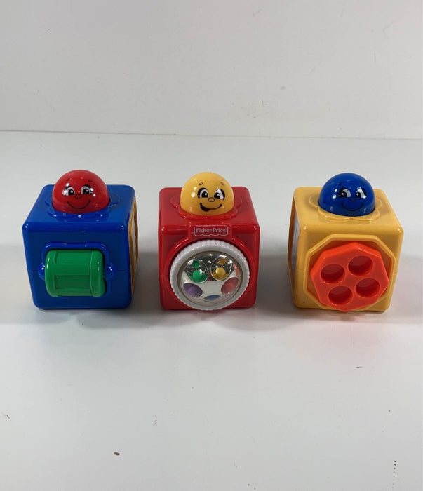 secondhand Fisher Price Brilliant Basics Stacking Action Blocks