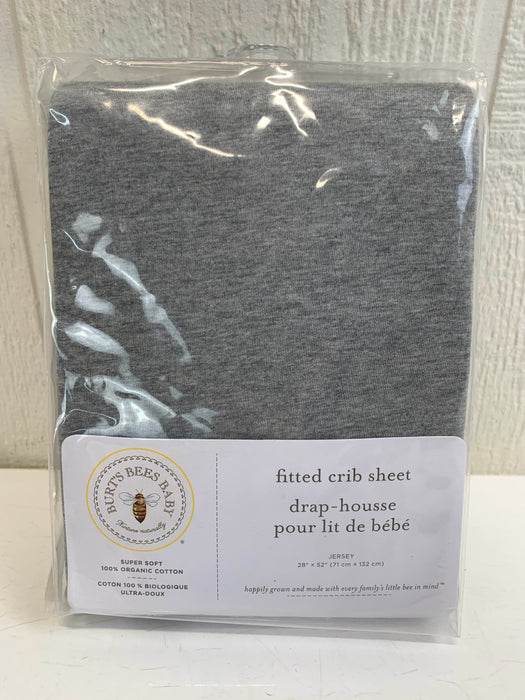 used Burt’s Bees Baby Organic Cotton Jersey Fitted Crib Sheet,  Heather Grey