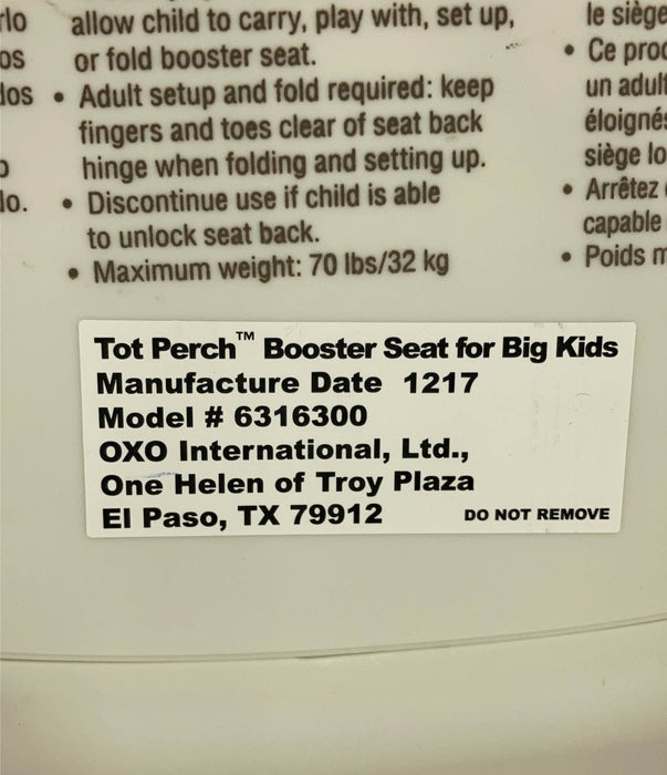 used OXO Tot Perch Foldable Booster Seat For Big Kids