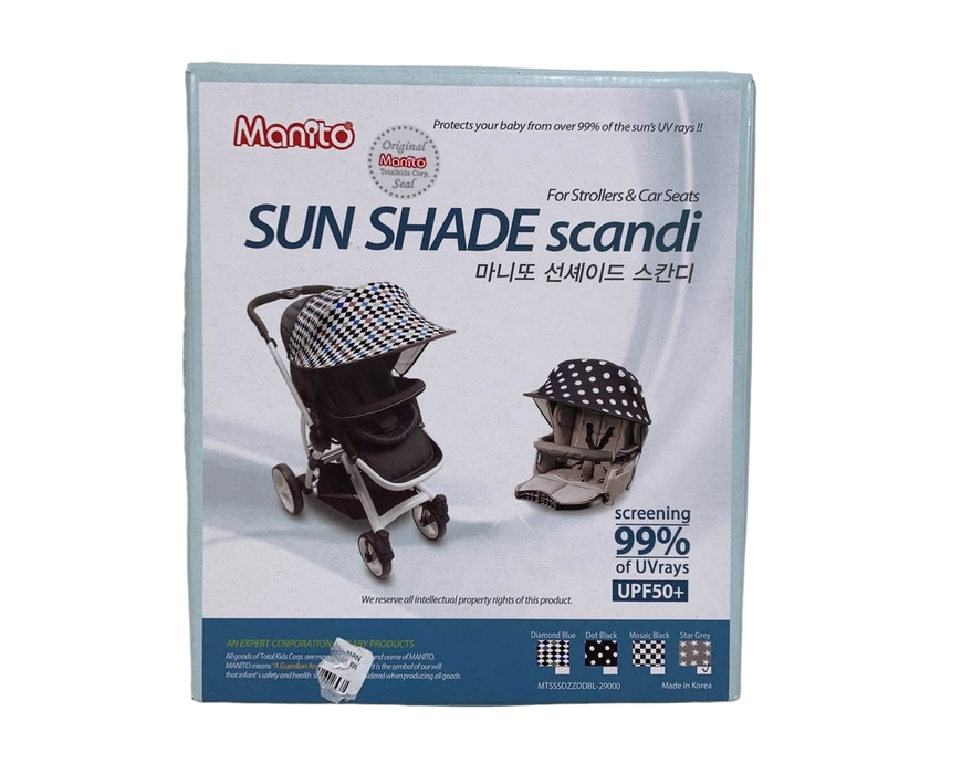 used Manito Sun Shade For Strollers And Car Seats, Star Grey