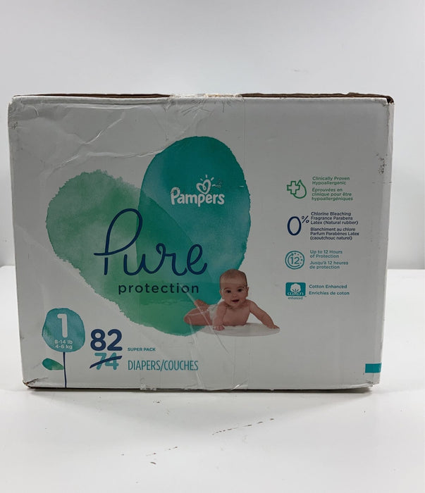 secondhand Pampers Pure Protection Diapers Size 1, 82 Count