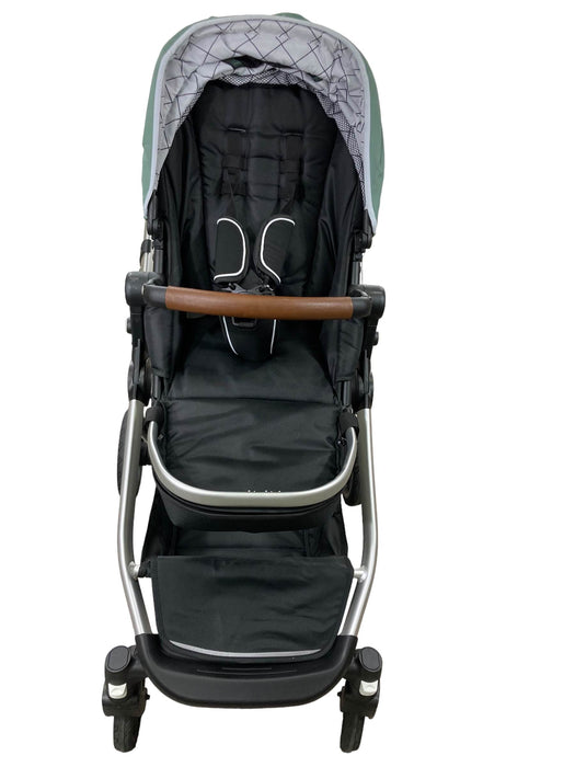 secondhand Mockingbird Single to Double Stroller, Sage, Silver with Penny Leather, Windowpane, 2022