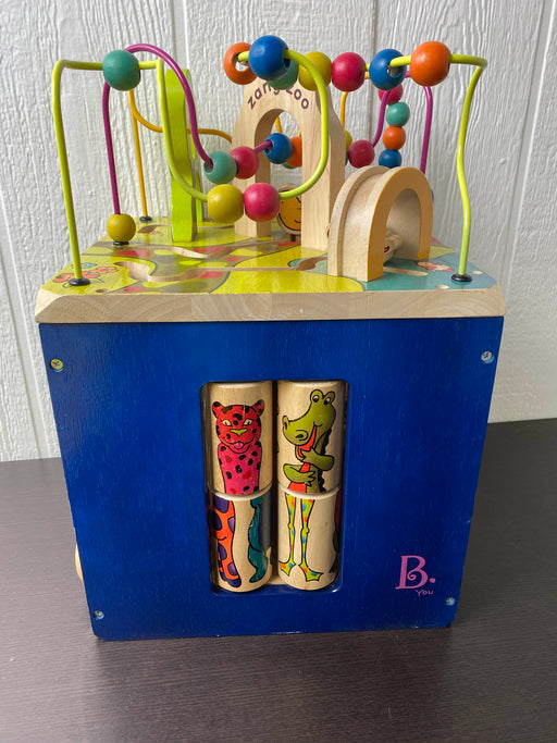 secondhand B. Toys Zany Zoo Wooden Activity Cube