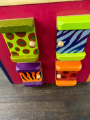 used B. Toys Zany Zoo Wooden Activity Cube