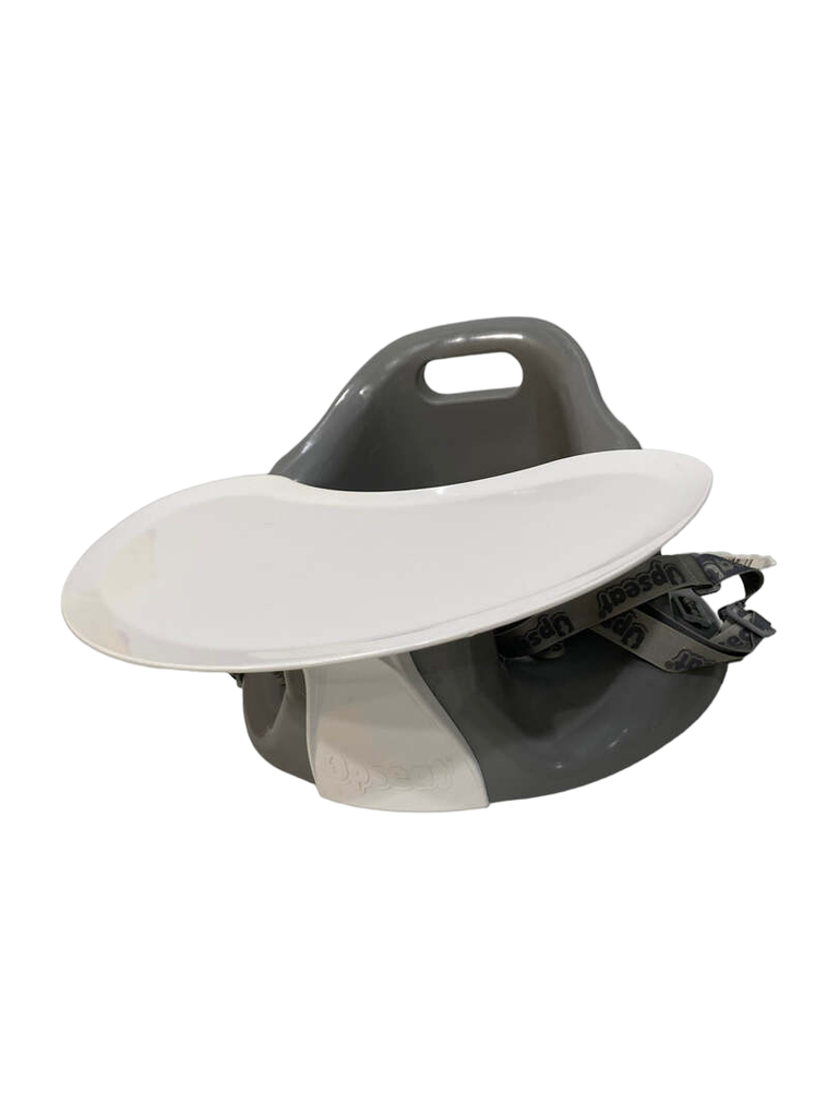 Upseat Baby Floor Chair and Booster Seat with Tray, Grey