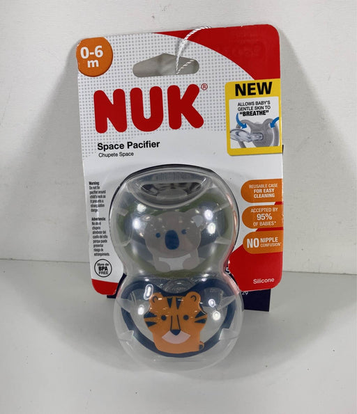 used NUK Space Pacifiers, 0-6 Months, 2 Pack