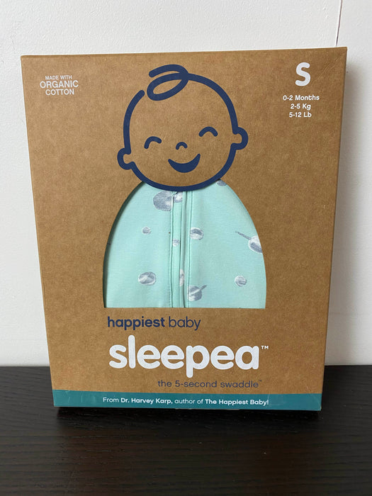 used Happiest Baby Sleepea Swaddle, Small, Teal Galaxy