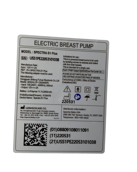 Shop Spectra Baby S1 Plus Premier Rechargeable Breast Pump at GoodBuy Gear