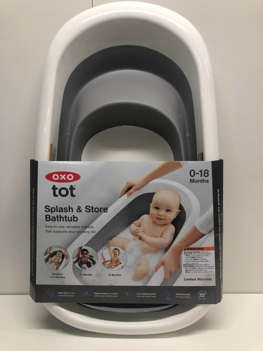 secondhand OXO Tot Splash & Store Baby Bathtub