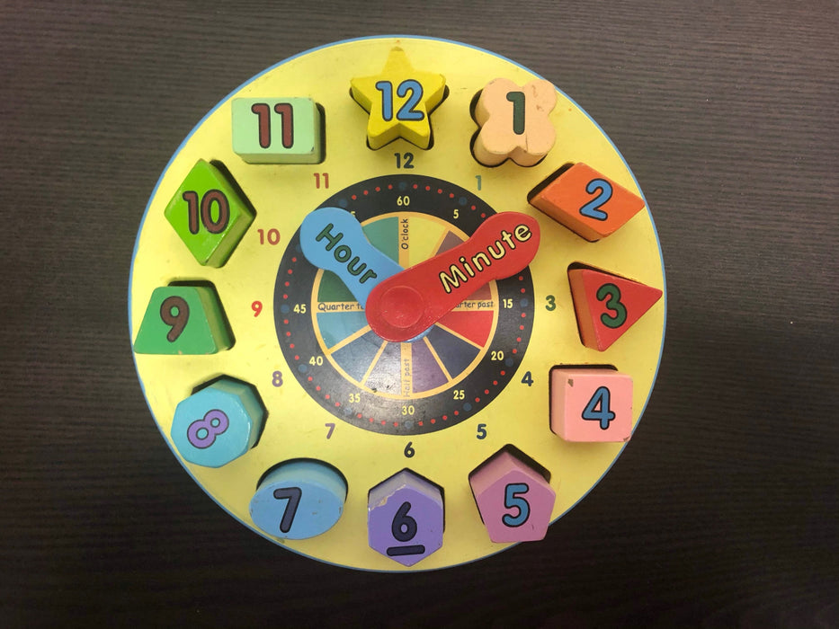 used Melissa & Doug Shape Sorting Clock