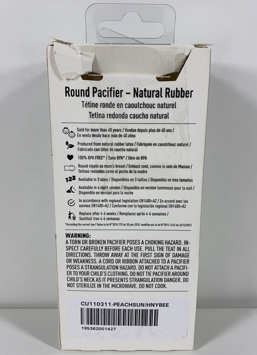 secondhand Bibs 2-Pack Pacifiers, Size 1, Sunshine/Peach Sunset
