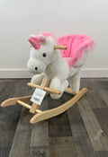 used Qaba Kids Plush Ride On Rocking Horse Airplane Chair With Nursery Rhyme Sounds