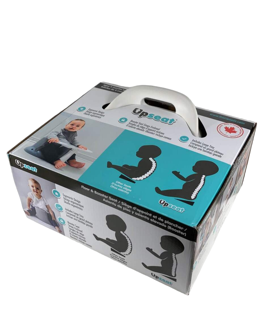 Upseat Baby Floor Chair and Booster Seat with Tray, White