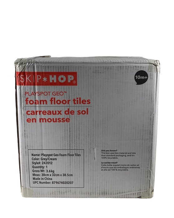 secondhand Skip Hop Interlocking Foam Floor Tiles Playspot, Grey Cream