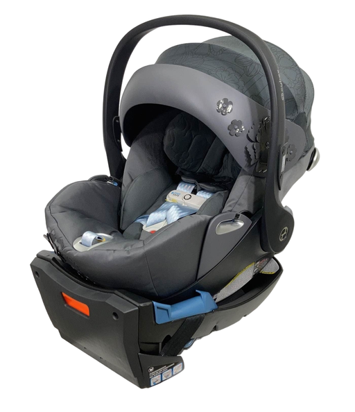 used Cybex Cloud Q Infant Car Seat with SensorSafe, Simply Flowers Grey, 2021