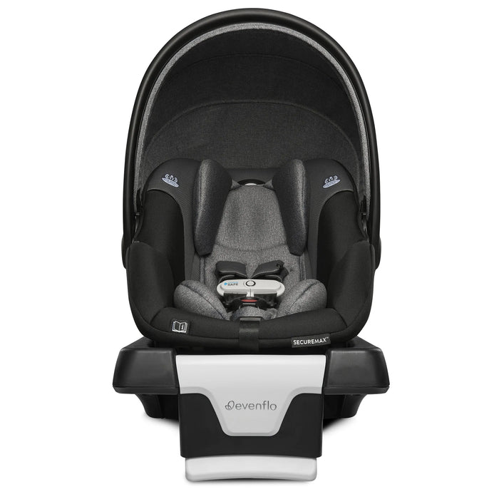 used Evenflo Gold Securemax Infant Car Seat With SensorSafe And SafeZone Load Leg Base, Moonstone Gray, 2022