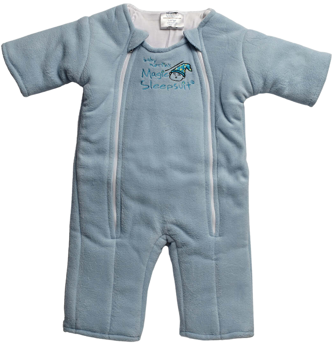 used Baby Merlin's Magic Sleepsuit, Small 3-6 Months, Fleece, Blue