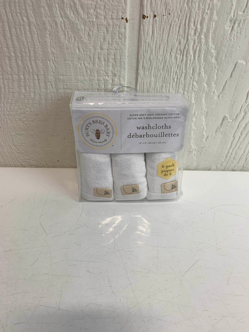 used Burt’s Bees Baby Washcloths, White 6 pack