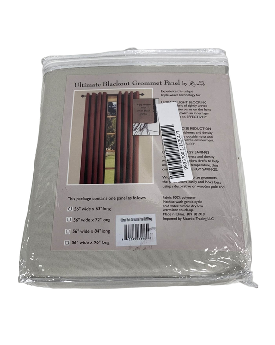 Shop Ricardo Trading Ultimate Grommet Panel Blackout Curtain, 56"x63", Ivory at GoodBuy Gear