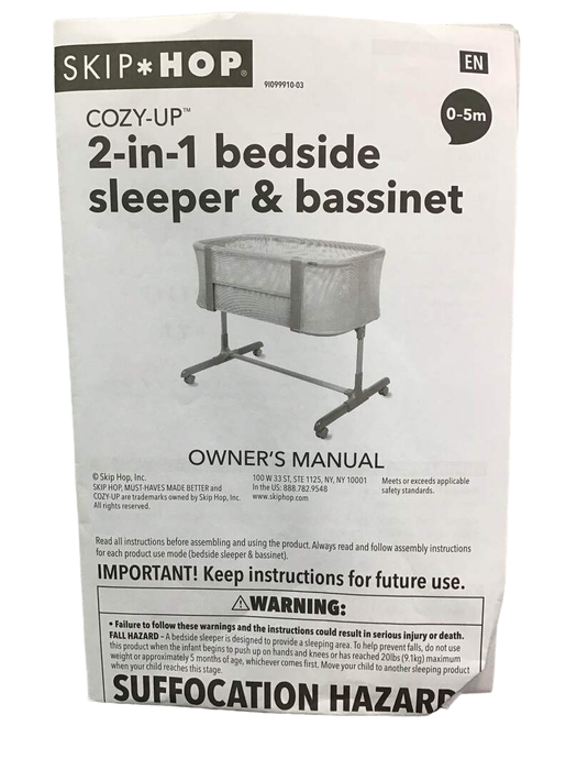 secondhand Skip Hop Cozy-Up 2-in-1 Bedside Sleeper and Bassinet