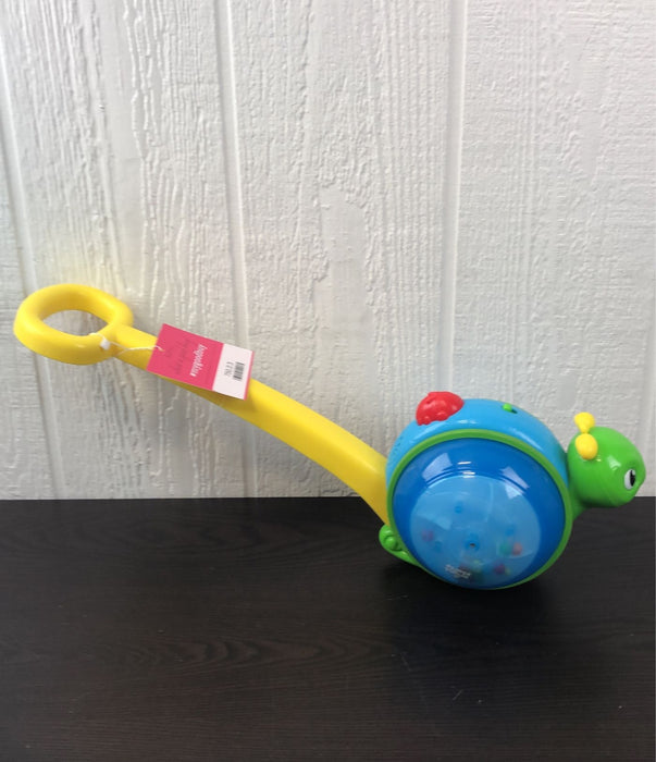 used Bright Starts Roll & Glow Snail Walk & Push-Along Toy