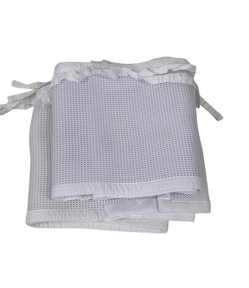 secondhand Breathable Baby Mesh Crib Liner Deluxe Ruffle Collection, White