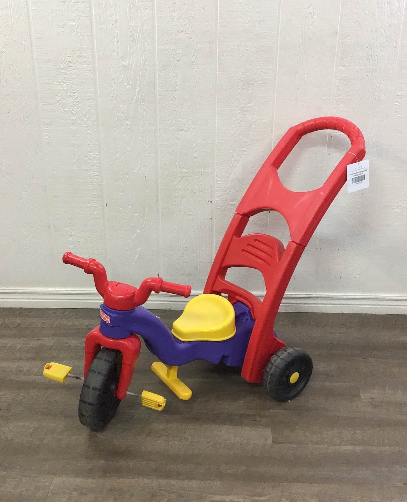 Fisher price tricycle with deals push handle