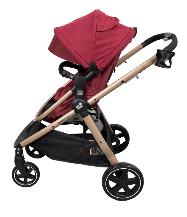 secondhand Maxi-Cosi Zelia2 5-in-1 Modular Travel System, 2022, Radish Ruby