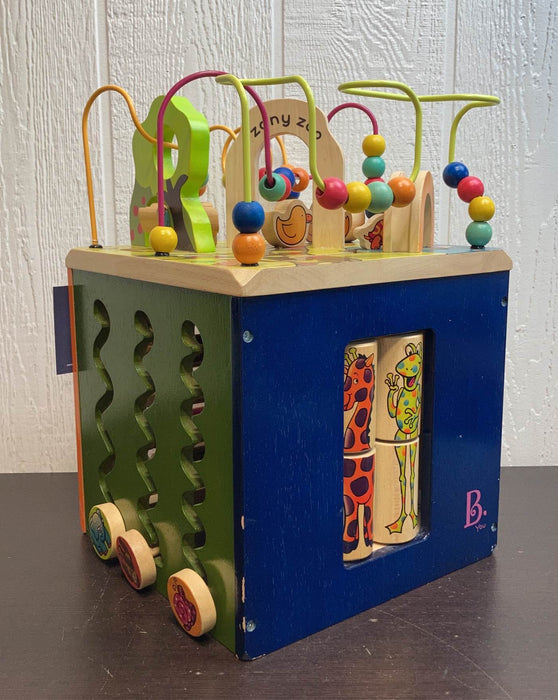 used B. toys Zany Zoo Wooden Activity Cube