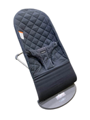 used BabyBjorn Bouncer Bliss, Dark Gray Frame, Black Cotton Classic Quilt