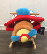 secondhand Qaba Kids Plush Ride On Rocking Horse Airplane Chair With Nursery Rhyme Sounds