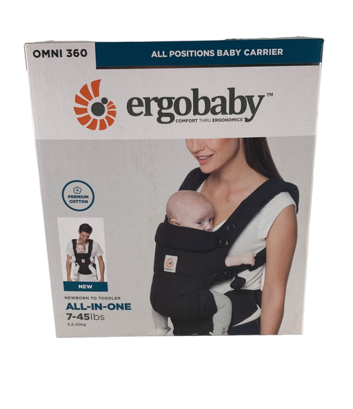 used Ergobaby Omni 360 Cotton Baby Carrier, Pure Black