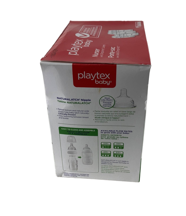 secondhand Playtex Nurser Bottles With Drop In Liners, 4 bottles - 4oz (2 each), 8oz (2 each)