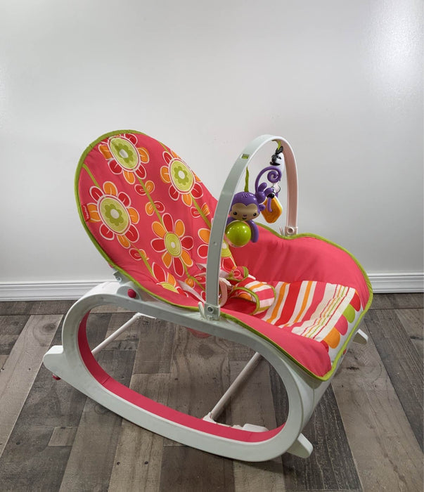 used Fisher Price Infant To Toddler Rocker, Floral Confetti