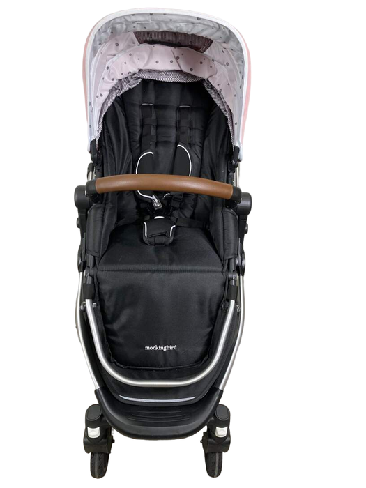 secondhand Mockingbird Single Stroller, 2023, Bloom, Watercolor Drops, Silver With Penny Leather