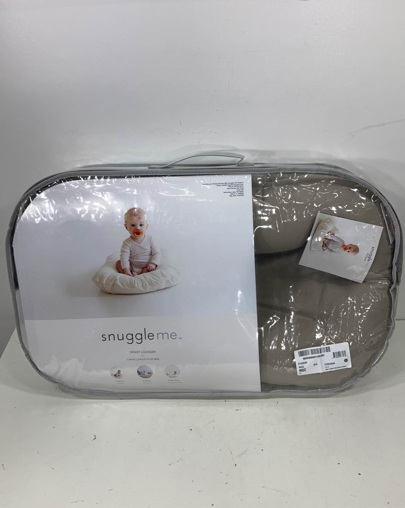 Snuggle Me Organic Bare, Baby Lounger & Infant Floor Seat, Newborn  Essentials, Organic Cotton, Fiberfill