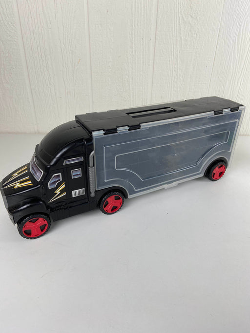 used New Ray Chevrolet Silverado Pickup Truck in Gray with Fifth Wheel Horse Trailer