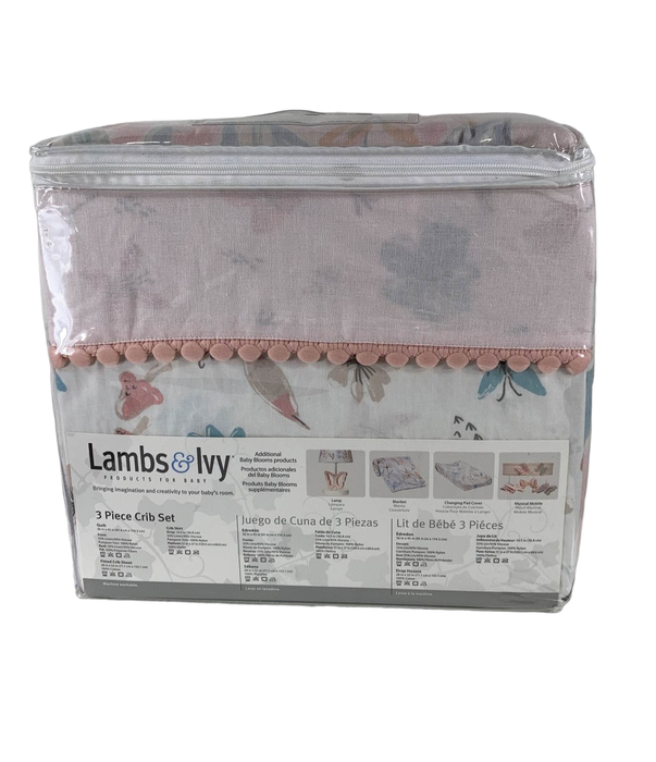 secondhand Lambs & Ivy Three Piece Crib Set