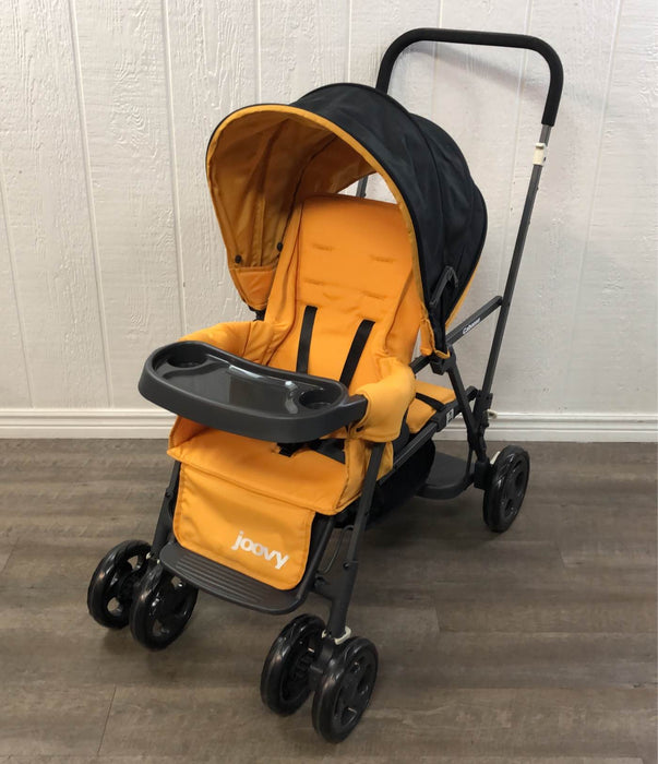 used Joovy Caboose Sit And Stand Tandem Double Stroller, Amber 2020