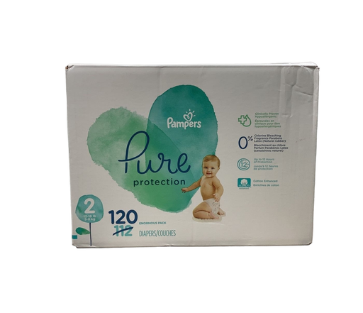 used Pampers Pure Protection Diapers Size 2, 120 Count