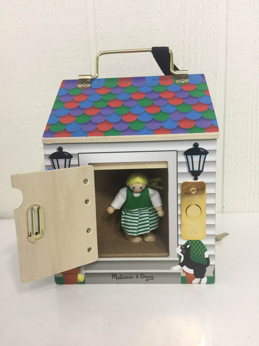 secondhand Melissa & Doug Take-Along Wooden Doorbell Dollhouse