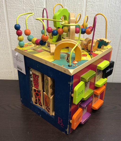 used B. toys Zany Zoo Wooden Activity Cube