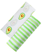 used Malabar Baby Organic Cotton Swaddle Blanket 2-Pack, Avocado Stripe