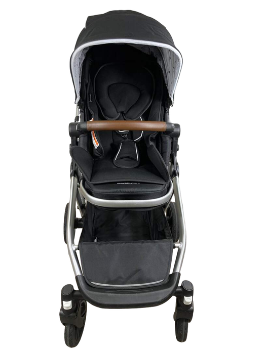 secondhand Mockingbird Single to Double Stroller, 2022, Silver with Penny Leather, Watercolor Drops, Black