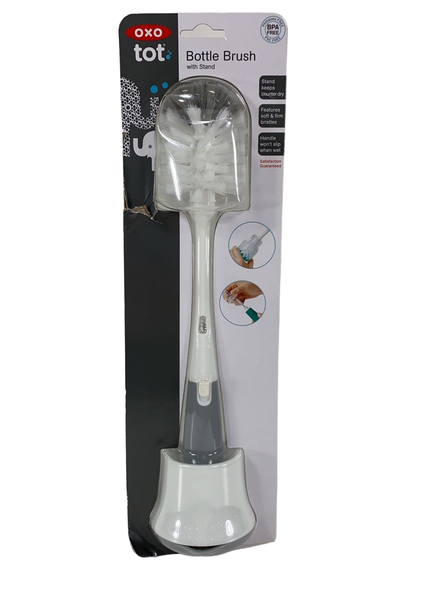 OXO Tot Bottle Brush with Nipple Cleaner and Stand - Gray