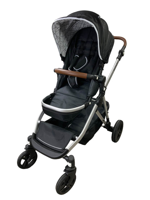 used Mockingbird Single to Double Stroller without Canopy, 2022, Silver with Black Leather-HIDDEN REQUESTED NEW PICTURES