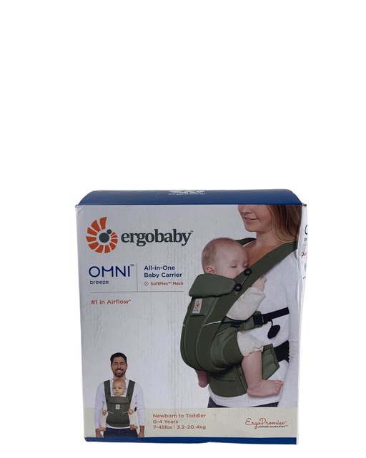 used Ergobaby Omni Breeze Baby Carrier, Olive Green