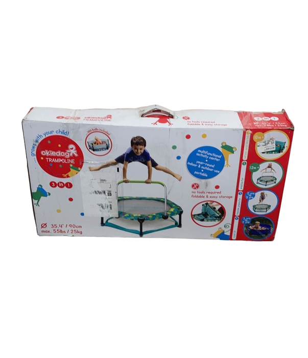 used Okiedog 3-in-1 Foldable Mini Toddler Trampoline