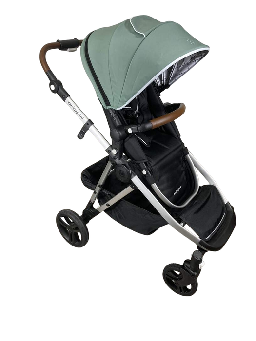 used Mockingbird Single to Double Stroller, 2022, Silver with Penny Leather, Windowpane, Sage